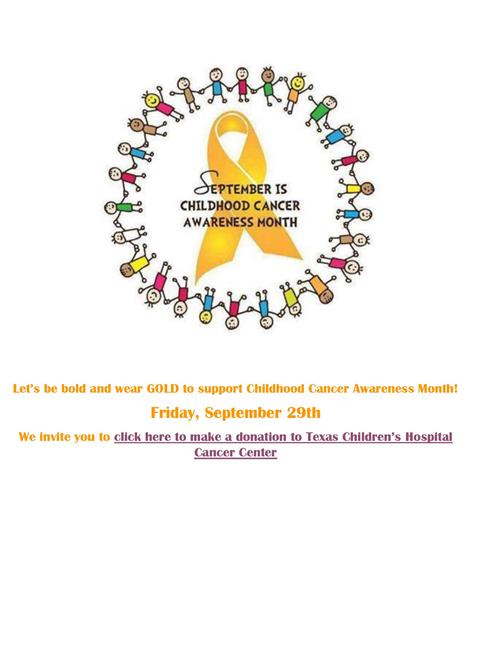 Wear Gold for Childhood Cancer Awareness